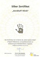 Zertifikat Aktion Saubere Hände