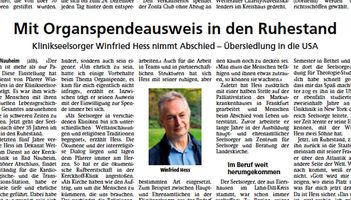 Abschied Klinikseelsorge W. Hess