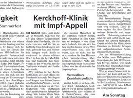 Impfappell der Kerckhoff-Klinik