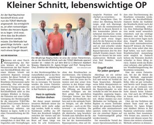 Kleiner Schnitt, lebenswichtige OP