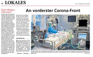 An vorderster Corona Front