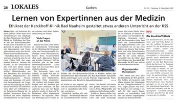 Ethikrat der KK zu Besuch an der Kurt Schumacher Schule Karben