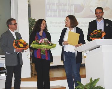  v. re.: PD Dr. Andreas Rolf, Preisträger Dr. Stefan Guth, Preisträgerin PD Dr. Elena Neumann,             Dr. Katharina Madlener, Herr Reinhard Wilk, Frau Karen Linnert, alle Förderverein