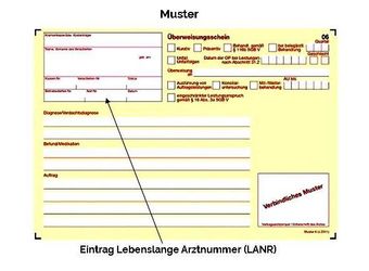 Musterüberweisung LANR