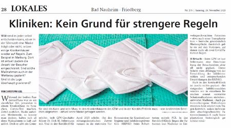 Artikel Wetterauer Zeitung vom 25.11.2023